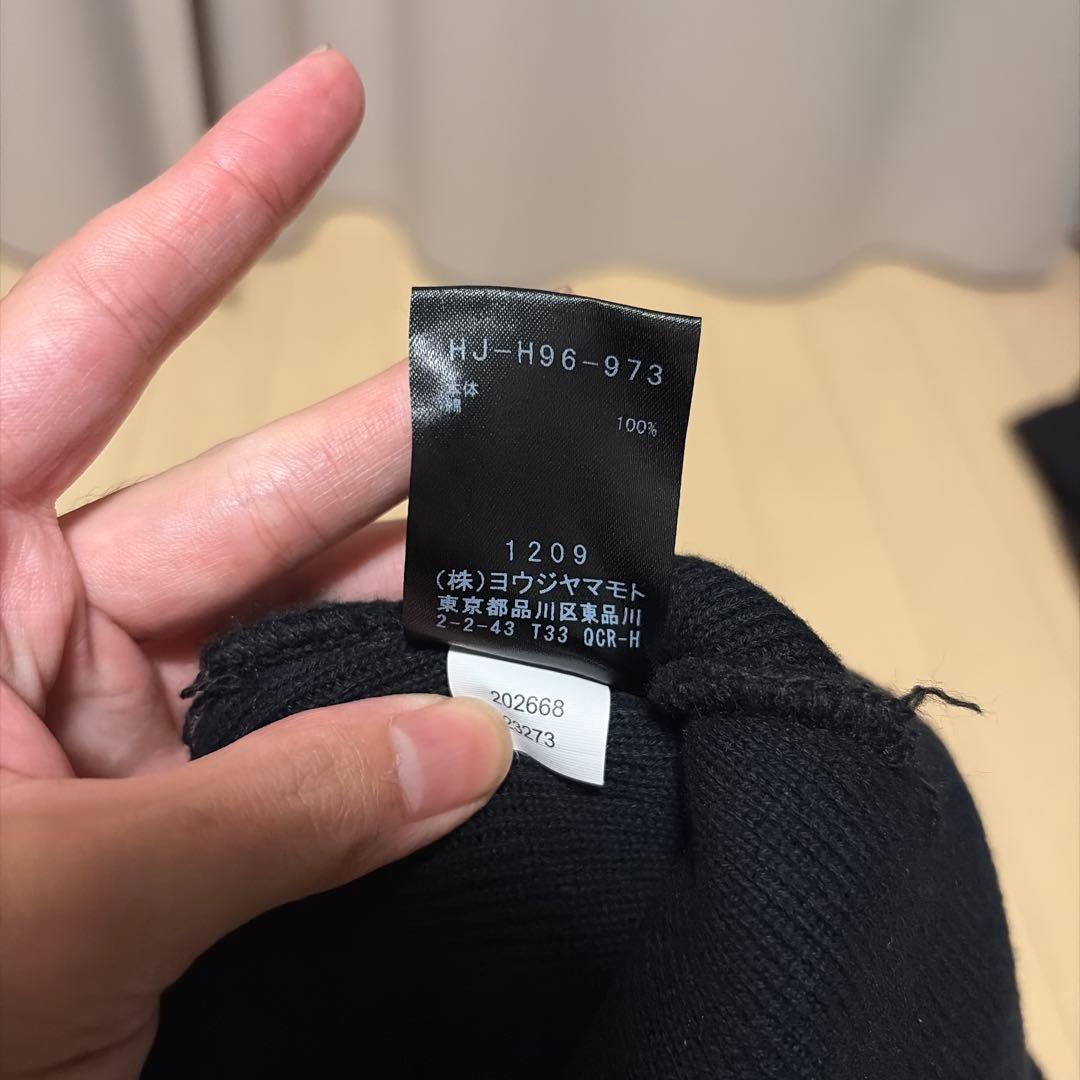 ヨウジヤマモト　New Era 黒 ニット帽 ロゴ入り