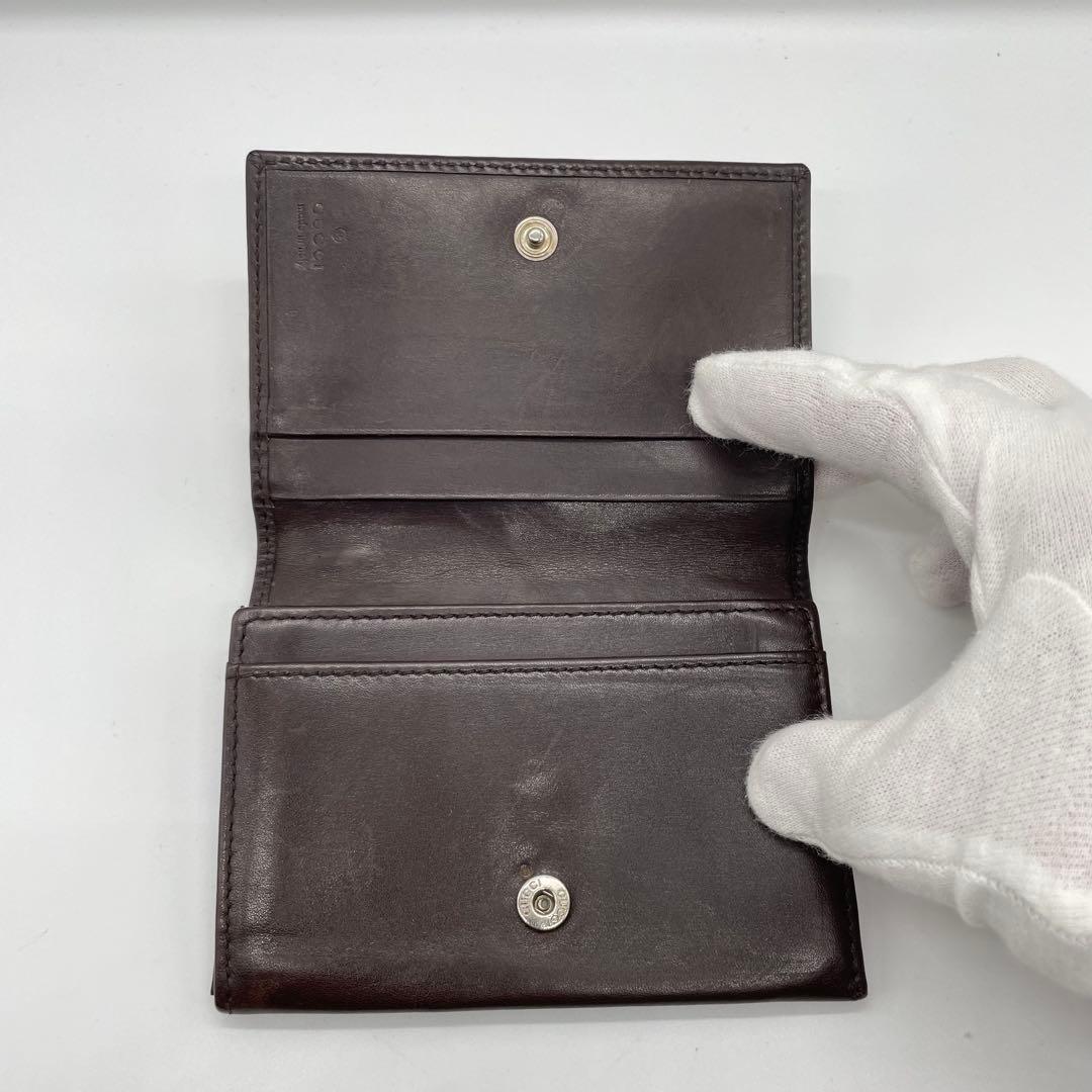 【良品】 GUCCI カードケース 名刺入れ GGキャンバス シェリーライン
