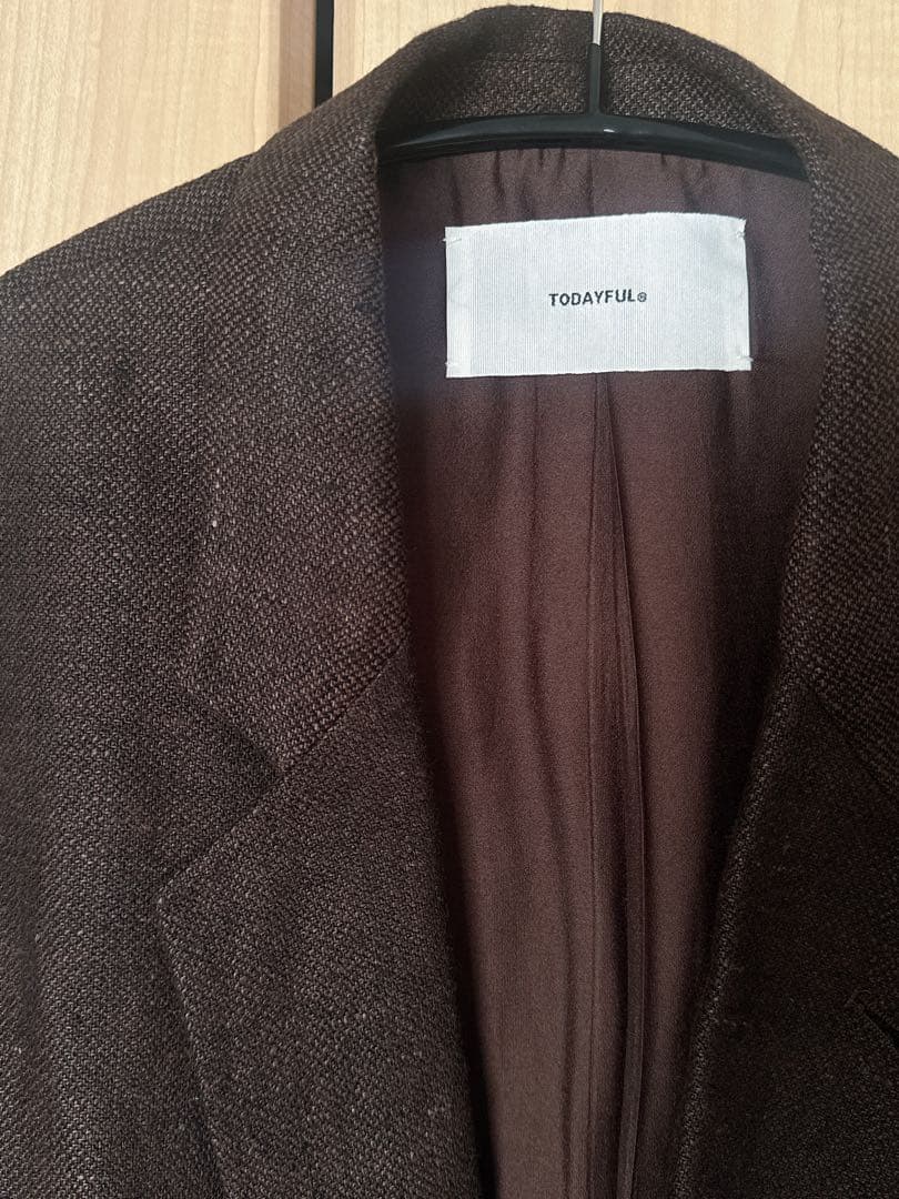 TODAYFUL / Boyfriend Linen Jacket 36 チョコ