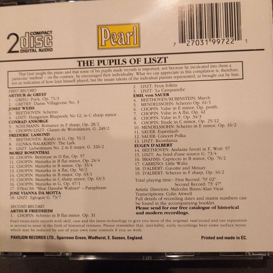 貴重録音❗リストの高弟たち　THE PUPILS OF LISZT