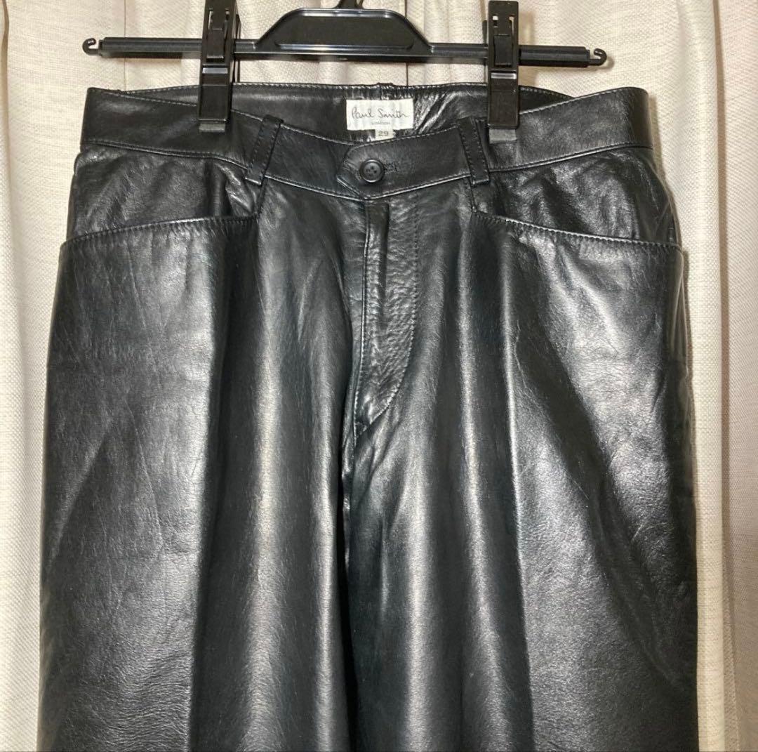 【最終】Paul Smith レザーパンツ 牛革 29