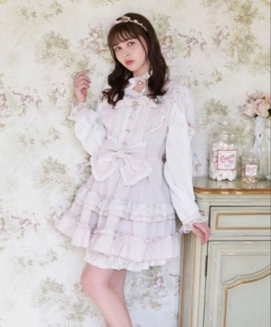 最終値下げ♡ LIZLISA ティアラリボンティアードワンピース ♡
