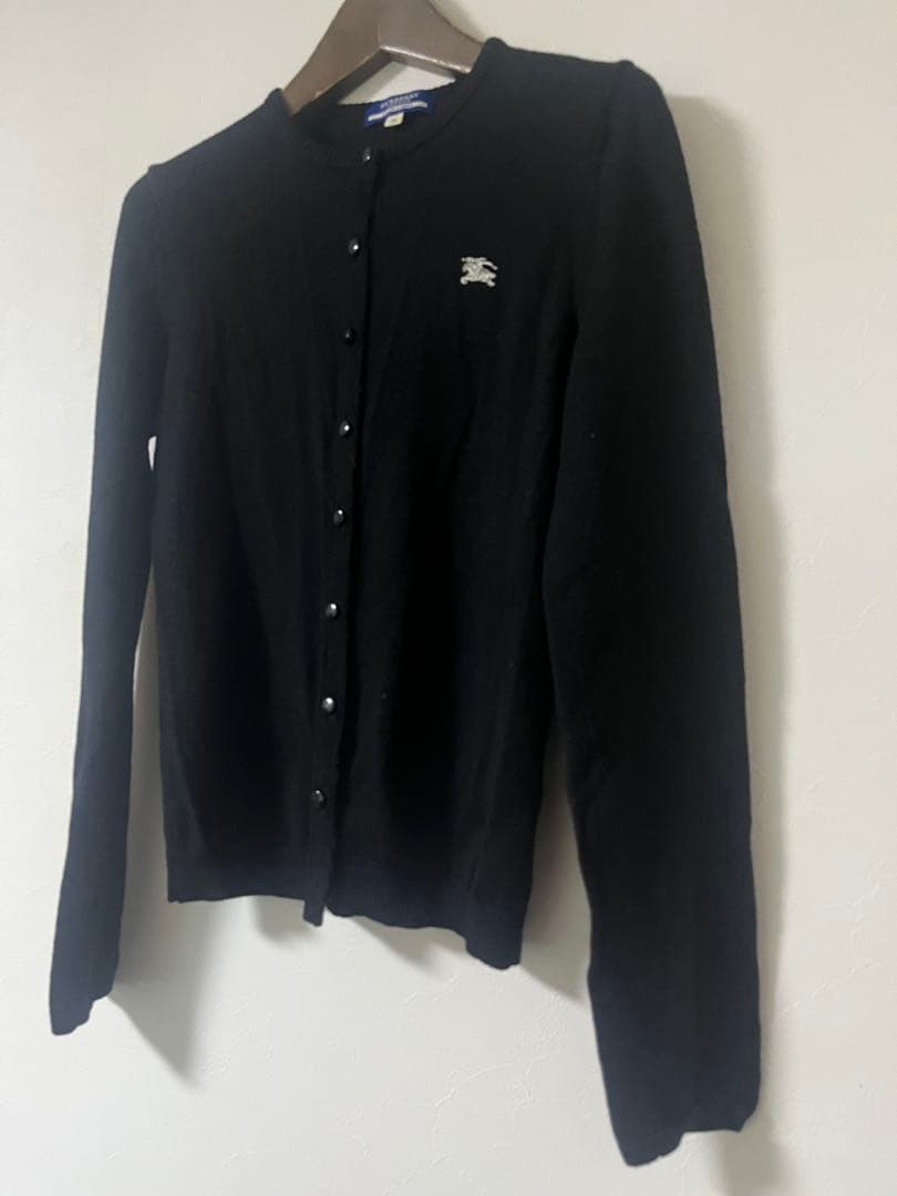 BURBERRY LONDON BLUE LABEL 黒カーディガン 38 ロゴ