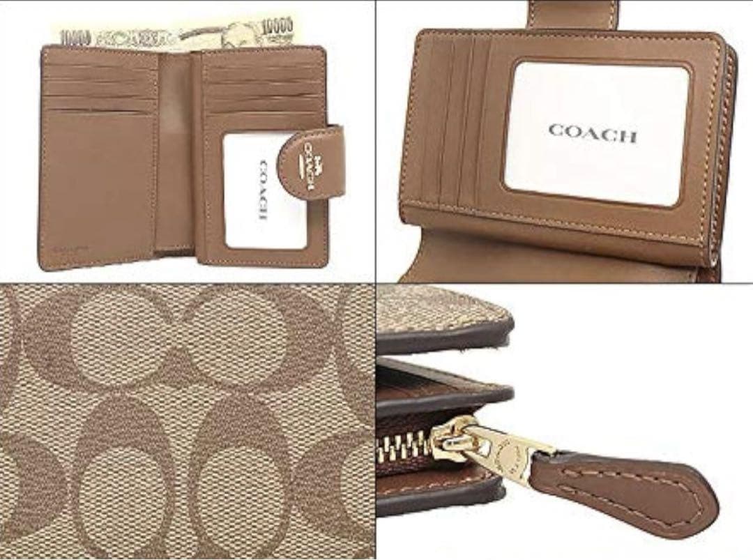 新品 未使用品 COACH コーチ 二つ折り財布 アウトレット品 コンパクト財布