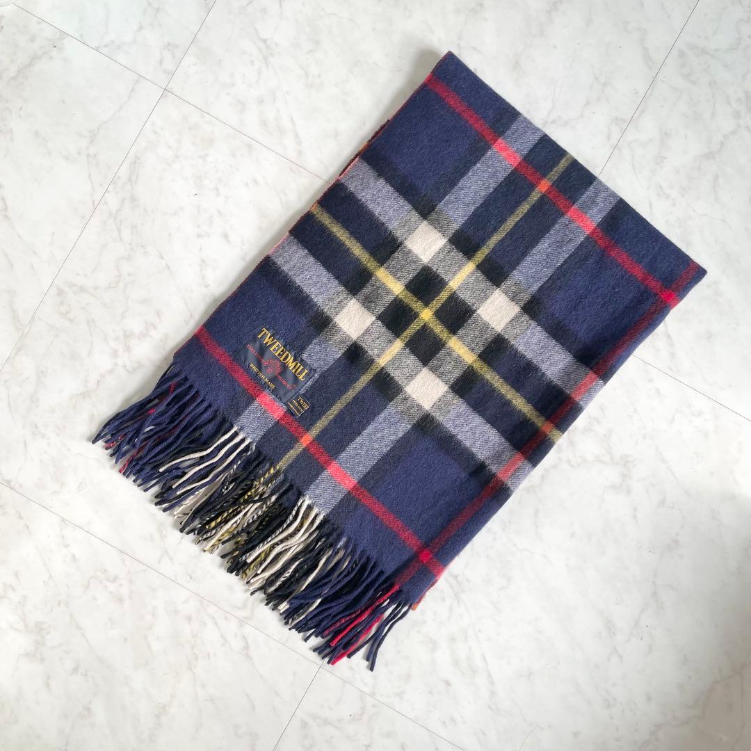 TWEEDMILLツイードミルBRITISHMADE大判チェック柄ウールストール