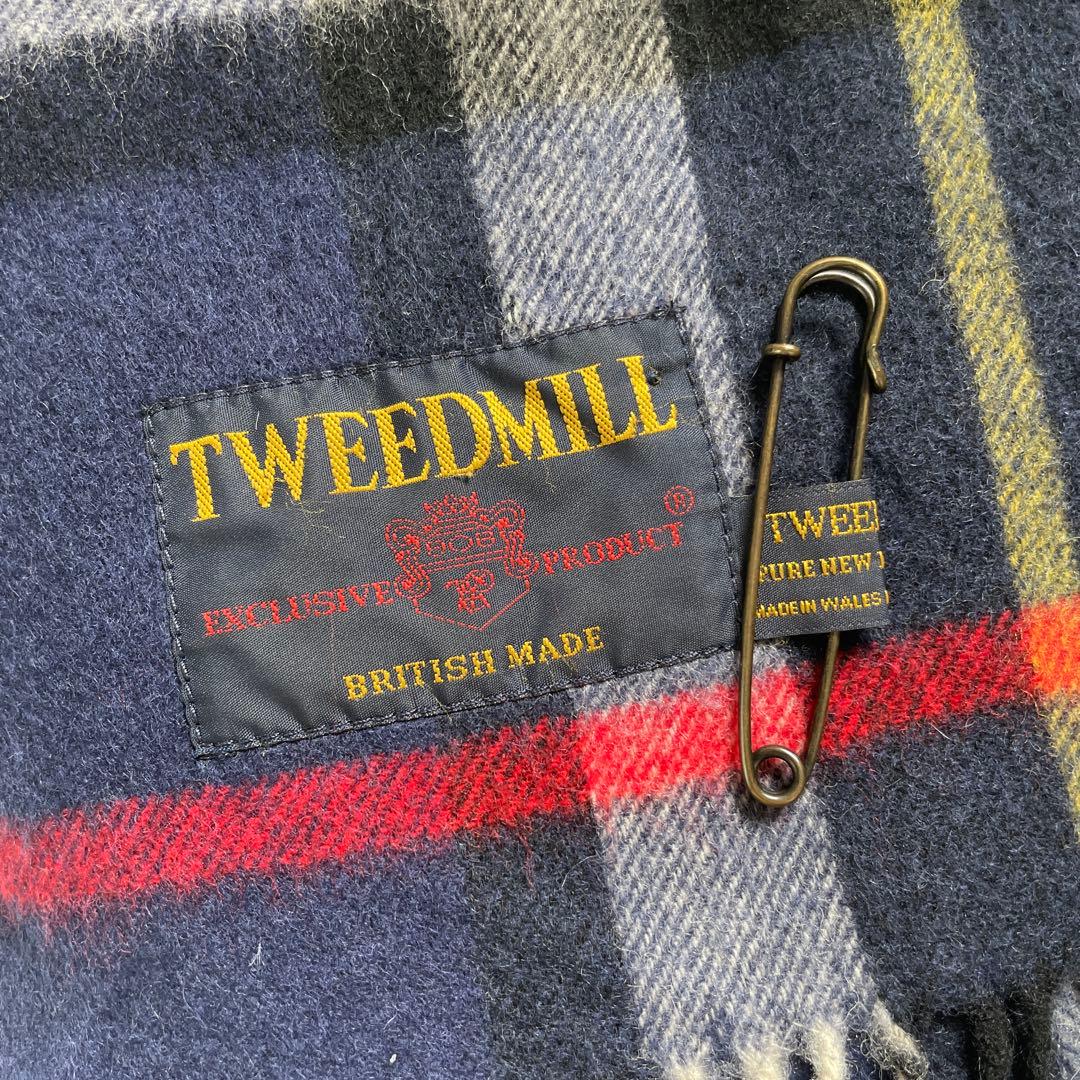 TWEEDMILLツイードミルBRITISHMADE大判チェック柄ウールストール