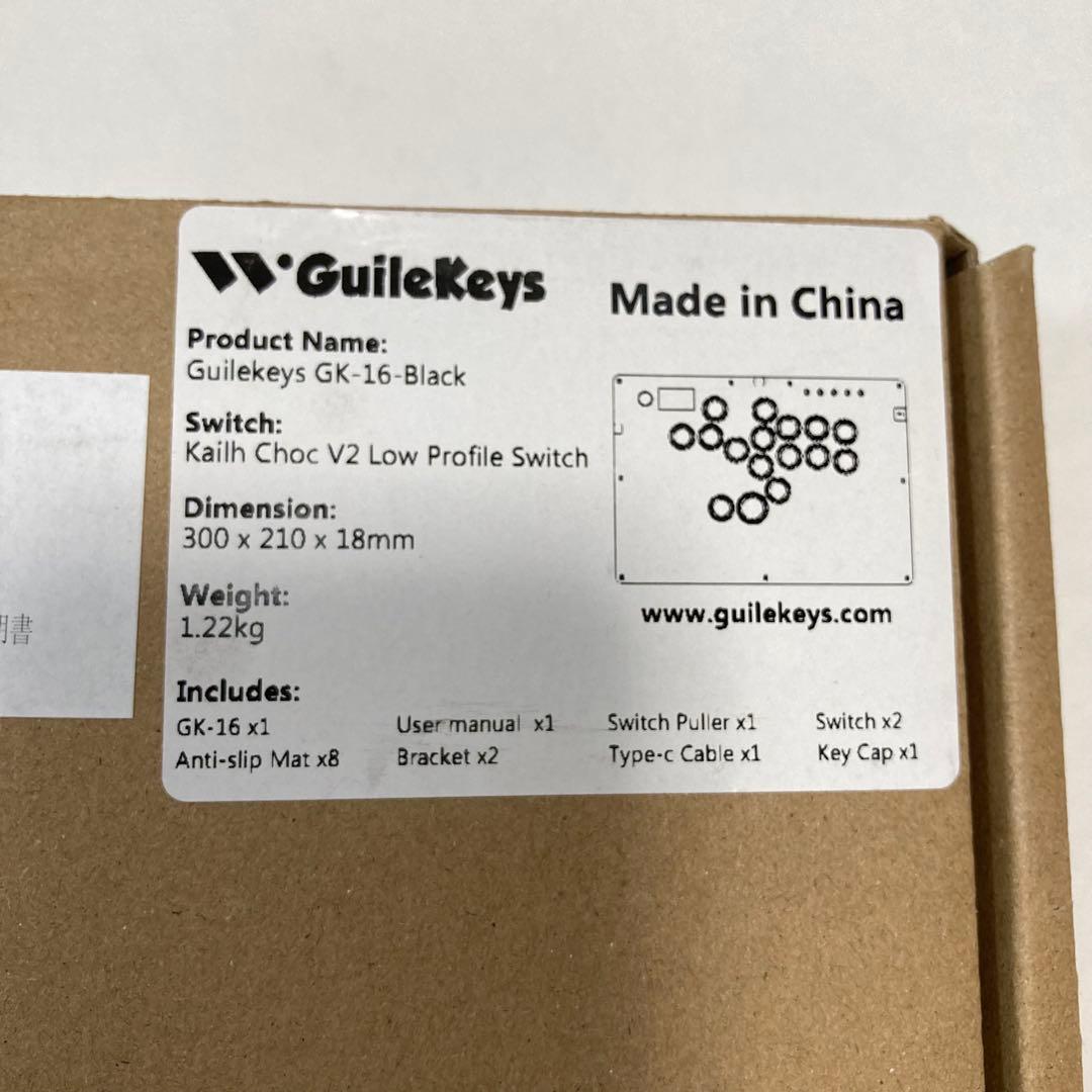 レバーレスコントローラー　Guilekeys GK-16-Black アケコン