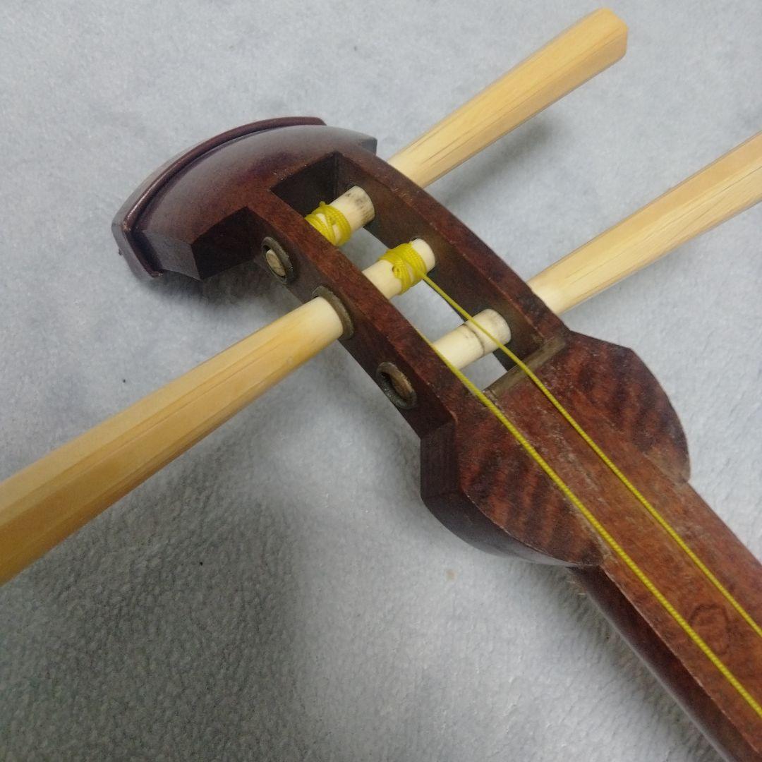 ジャンク　三味線　糸巻き白