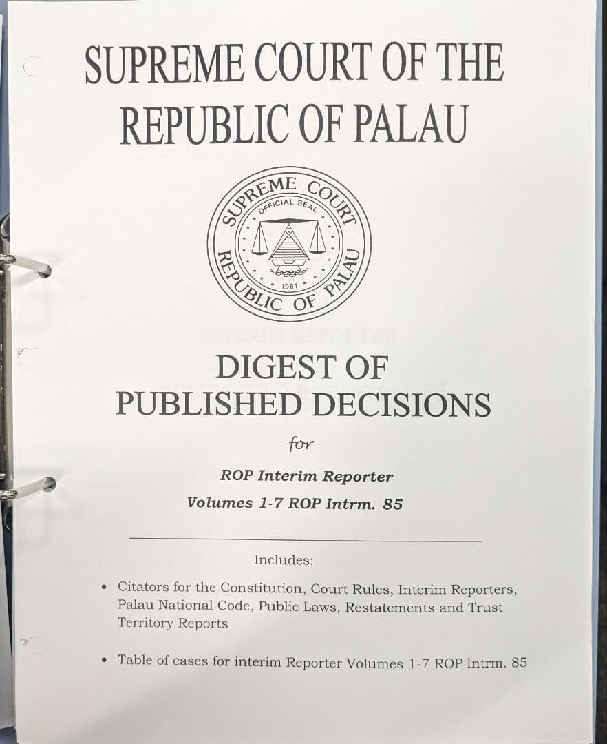 パラオ共和国　最高裁判所　判例集 PALAU