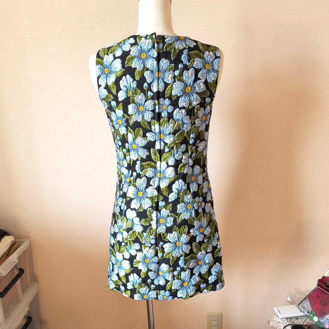 ドルチェ＆ガッバーナ 花柄刺繍 ノースリーブワンピース 36