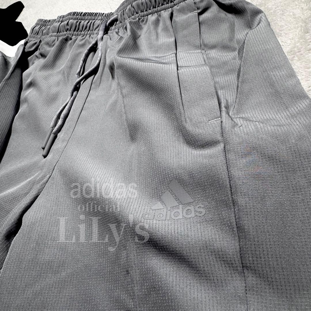 【Ｍサイズ】adidas上下セットアップ　グレー　ブラック　ウーブン　ウインド