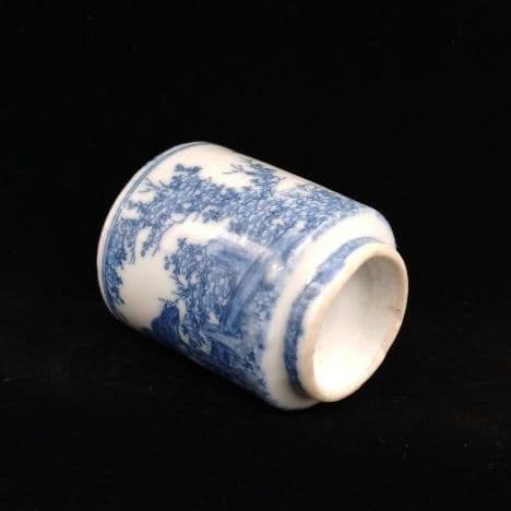 古伊万里　銅板摺印判　覗き猪口　水草に鳥図　明治時代　珍品