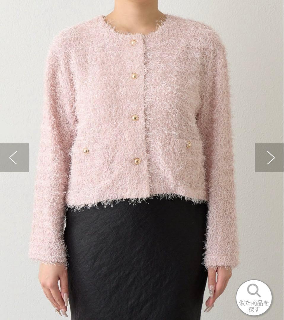 新品　La boutique BonBon フェザーカットソージャケットカーデ