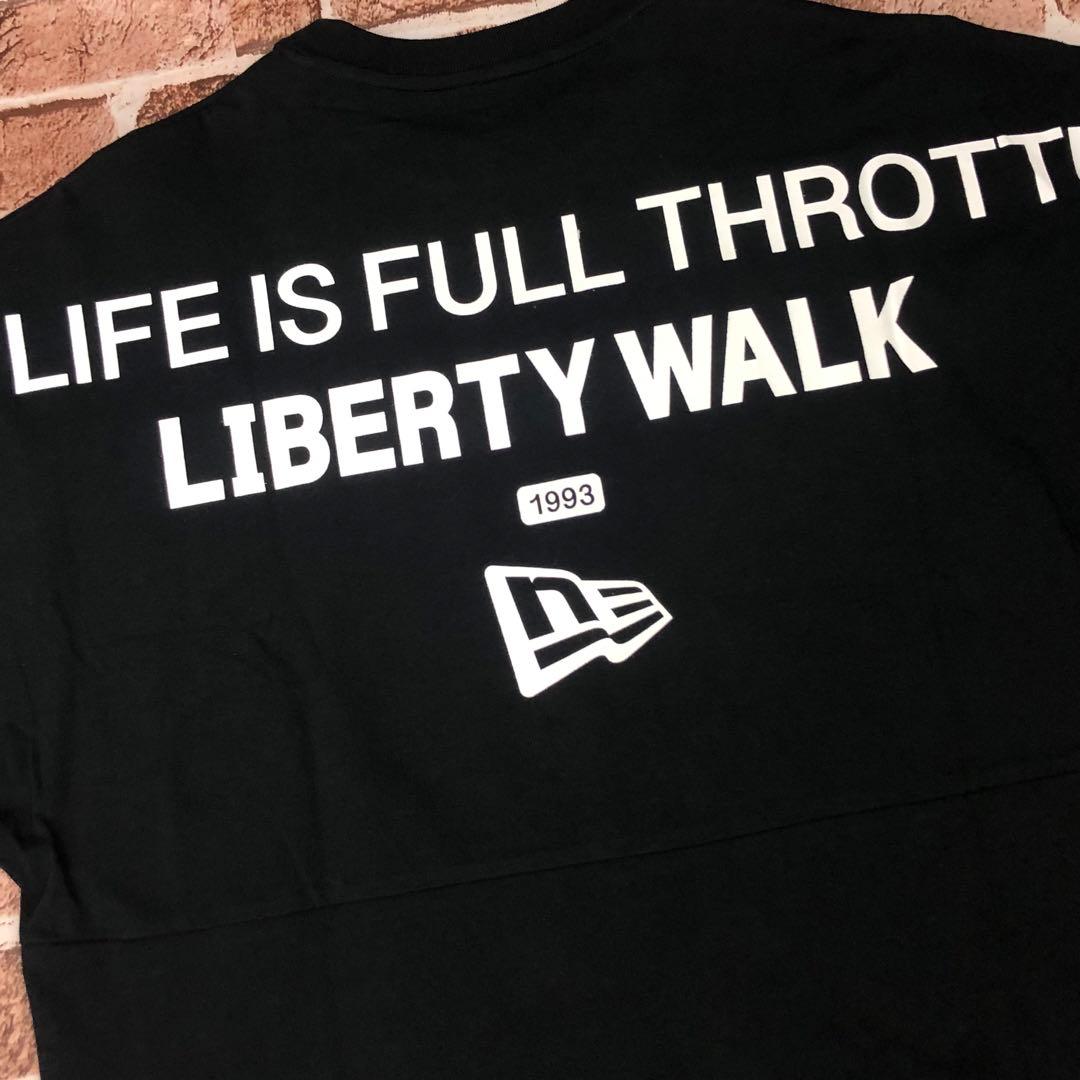 LIBERTY WALK トップス 半袖Tシャツ ブラック プリント 刺繍 ロゴ