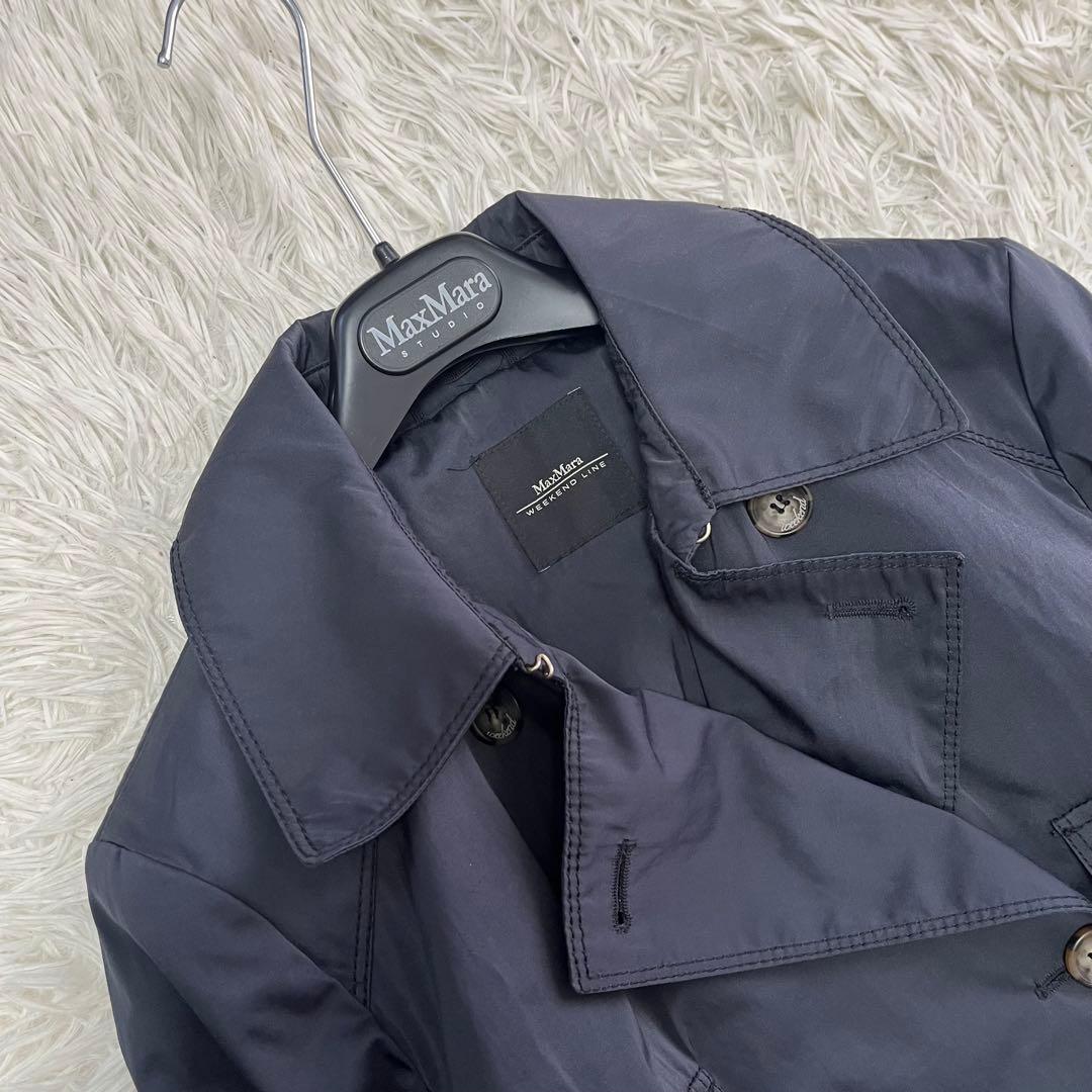 【美品】マックスマーラ ロングトレンチコート ベルト付き 大きいサイズ 44