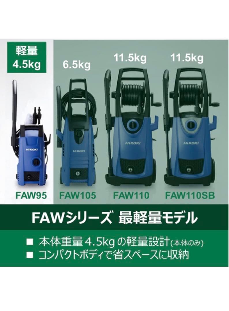 【お買得】HiKOKI・ハイコーキ高圧洗浄機 FAW95美品小傷あり