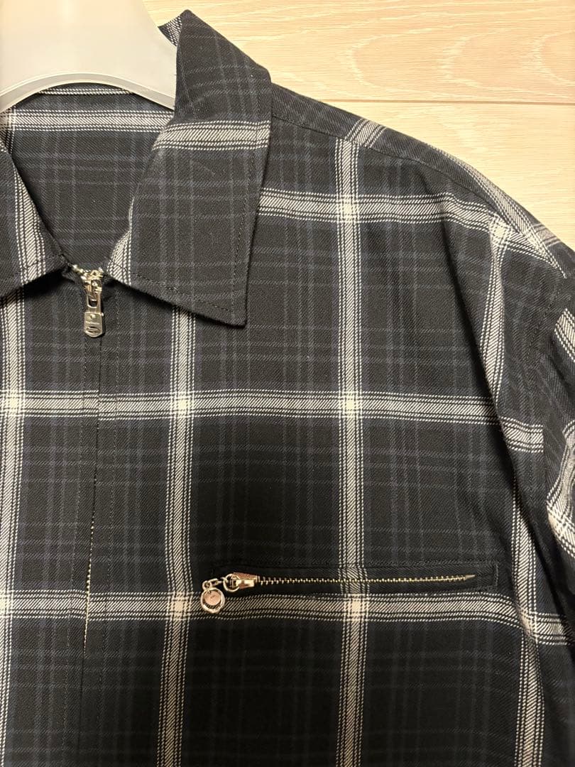 25SS ソロイスト チェックブルゾン　シャツ　46