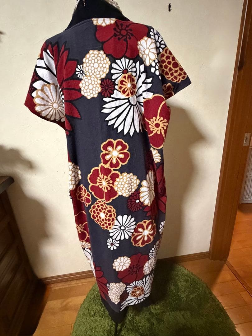 ソウソウ　SOU-SOU 長方形衣　貫頭衣ワンピース 金襴緞子　高島縮
