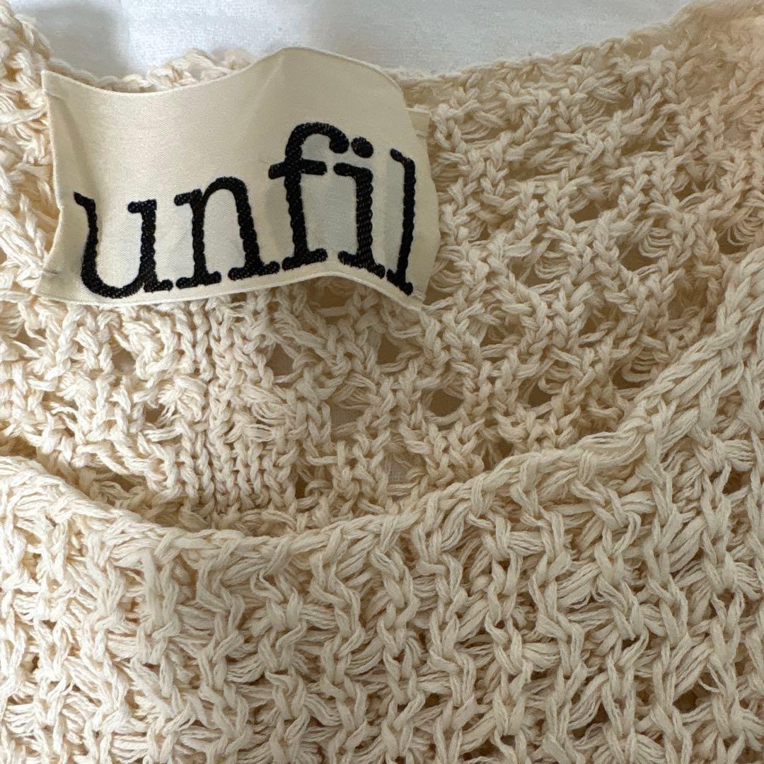 unfil 透かし編みニット長袖トップス