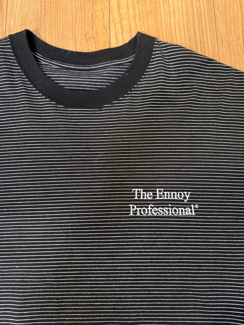 ennoy エンノイ ボーダーTシャツ ブラック Lサイズ