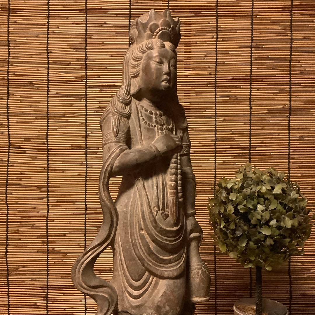 Masa(•‿•)様・売約keep…中国・初唐代石仏「水瓶観世音菩薩立像」