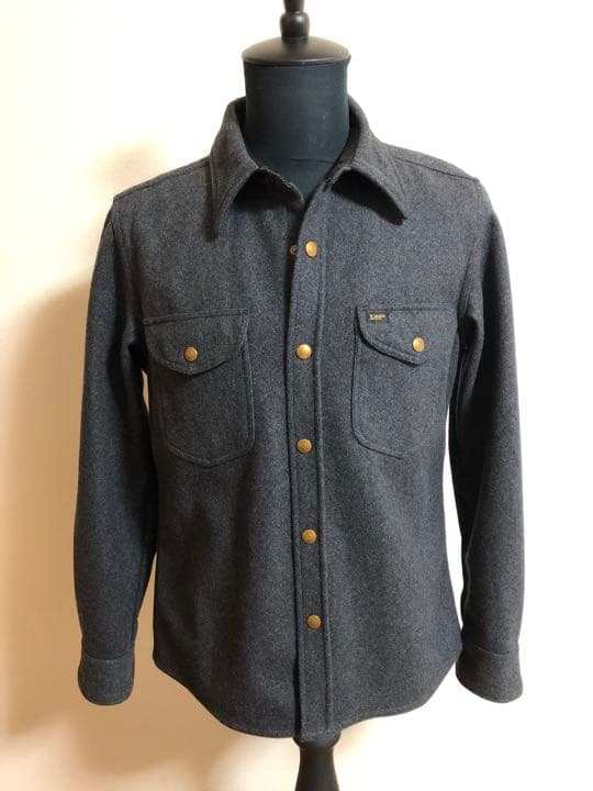 【美品】LEE　CPO　ウールジャケット　グレー　Lサイズ