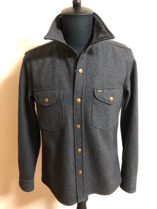 【美品】LEE　CPO　ウールジャケット　グレー　Lサイズ