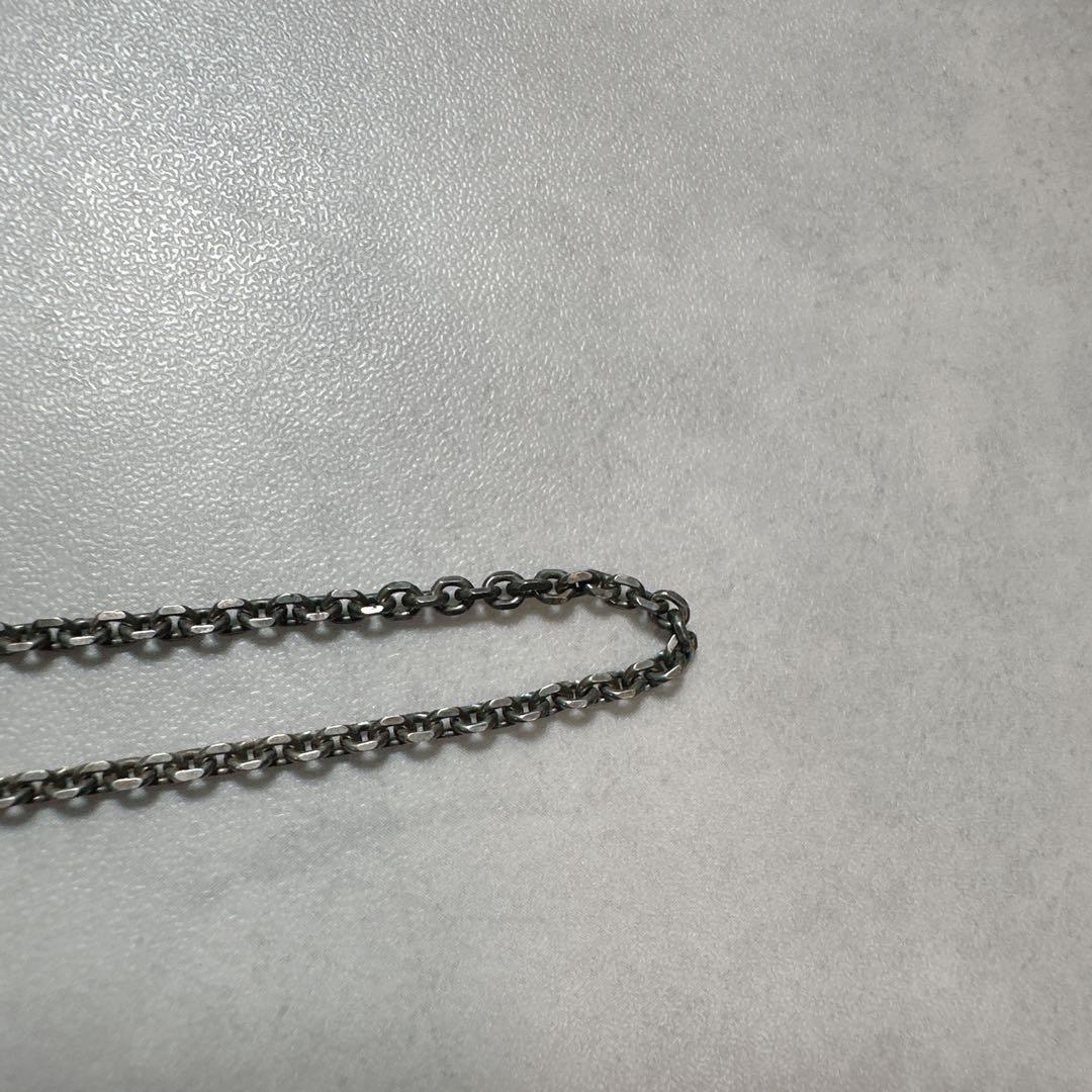 SAINT LAURENT サンローラン ネックレス ロゴ刻印 プレート 銀