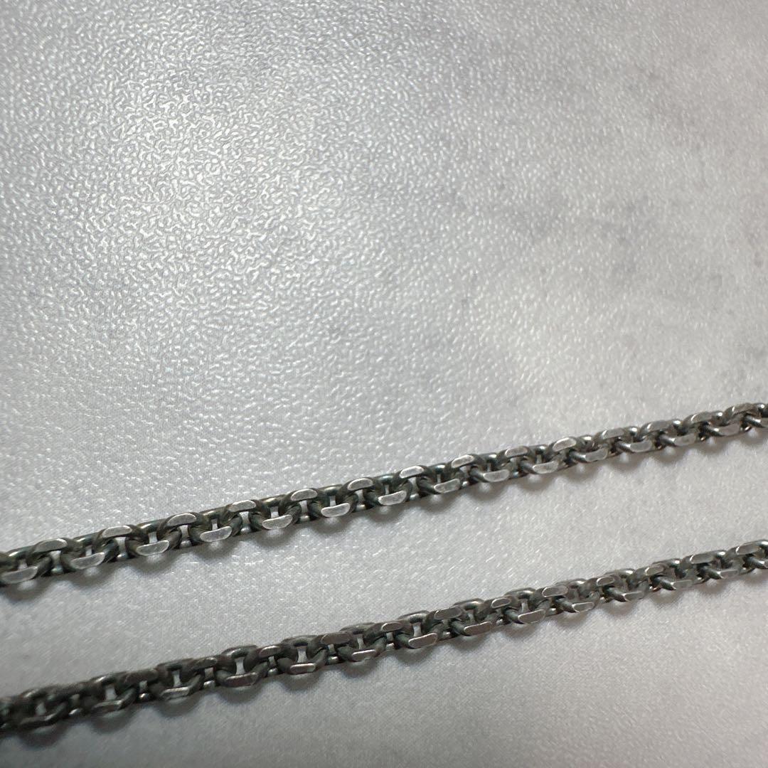 SAINT LAURENT サンローラン ネックレス ロゴ刻印 プレート 銀