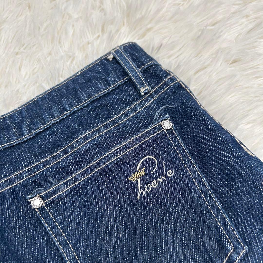 ✨ LOEWE ロエベ クロップド丈　デニムパンツ　ジーンズ　アナグラム 刺繍