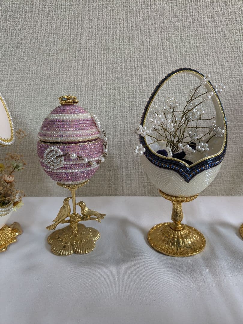 エッグアート 卵の殻 ハンドメイド 置物 小物入れ