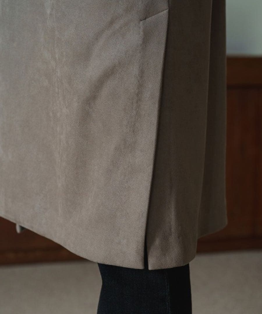 ✨新品・未使用✨　Loungedress ノーカラー　エコスエードコート