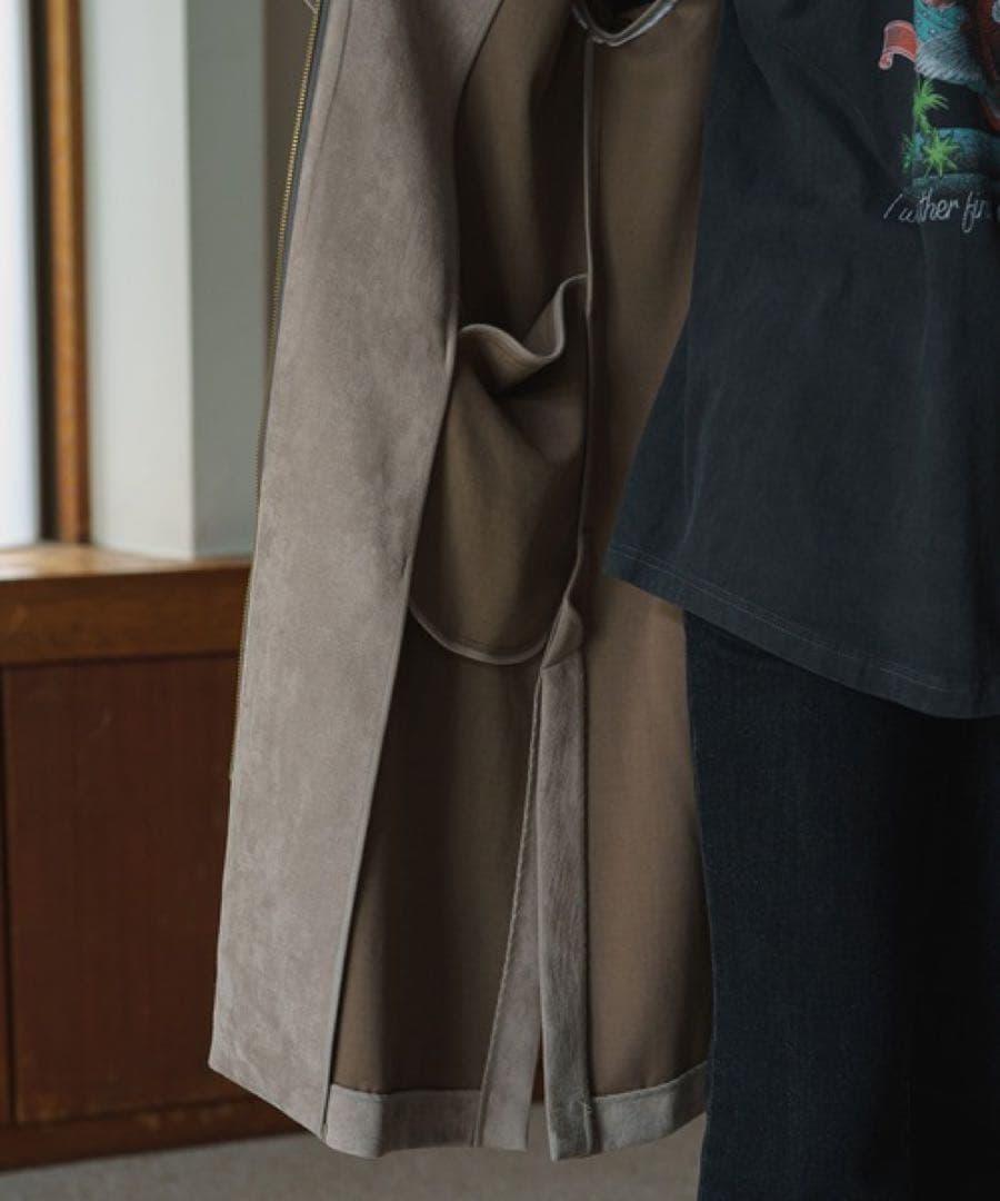 ✨新品・未使用✨　Loungedress ノーカラー　エコスエードコート