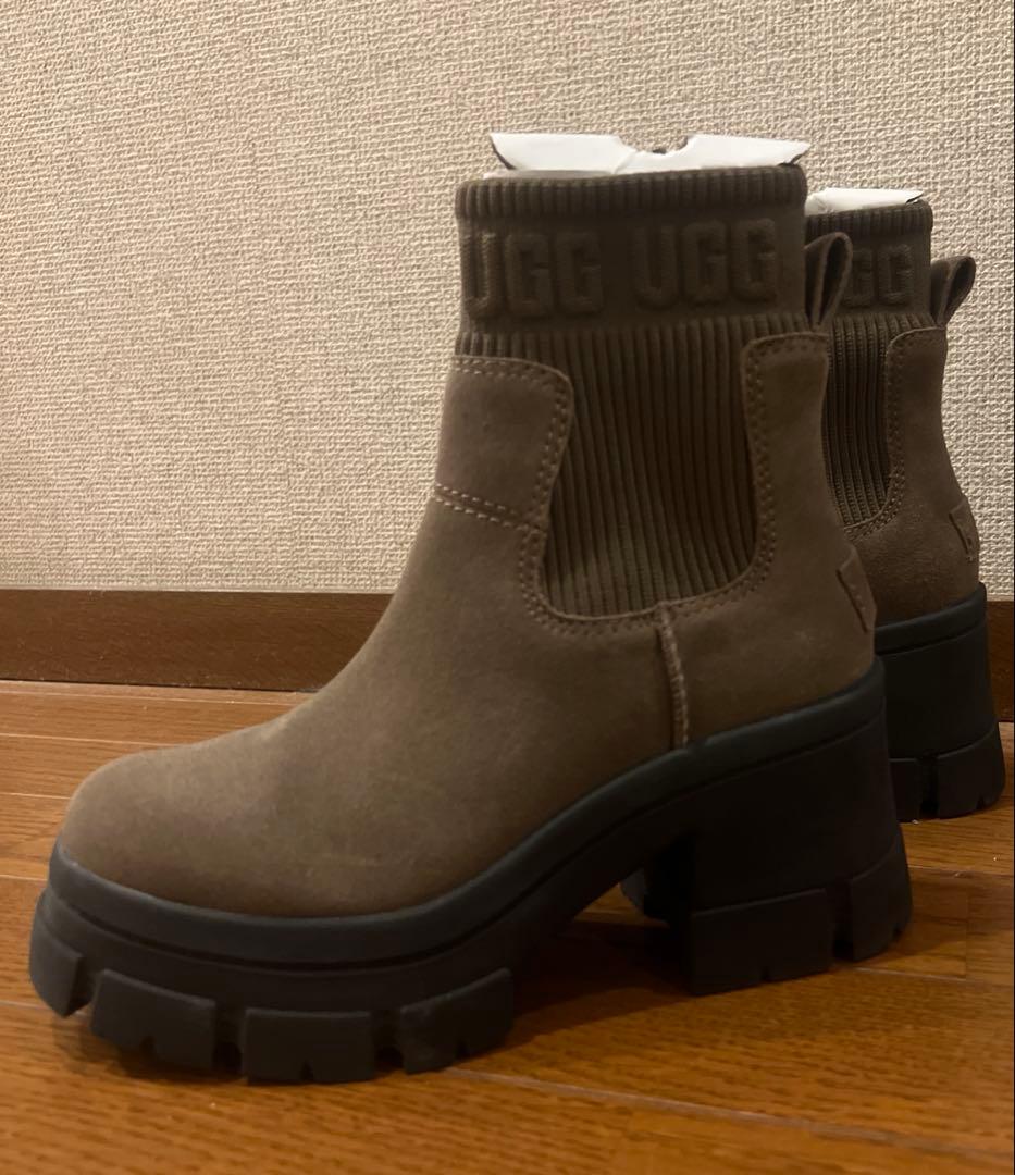 【美品】UGGブルックリンチェルシーブーツ 23.5cm US6.5 ヒッコリー