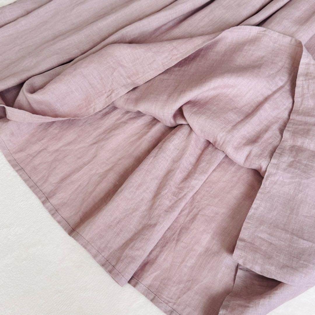 【美品】fog linen work スカート ロングスカート リネン ピンク