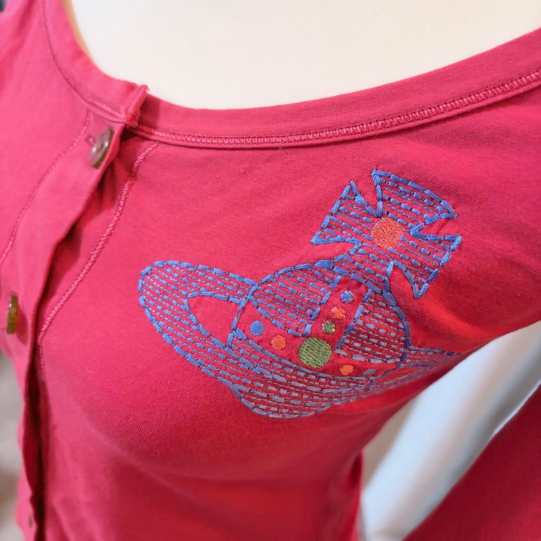 Vivienne Westwood RED カーディガン　オーブ刺繍