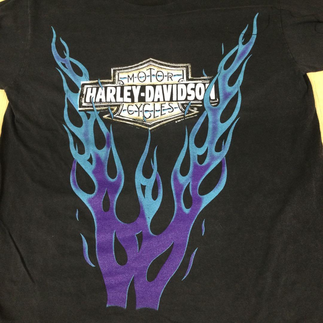 HARLEYーDAVIDSONメンズ長袖両面プリントTシャツLサイズ