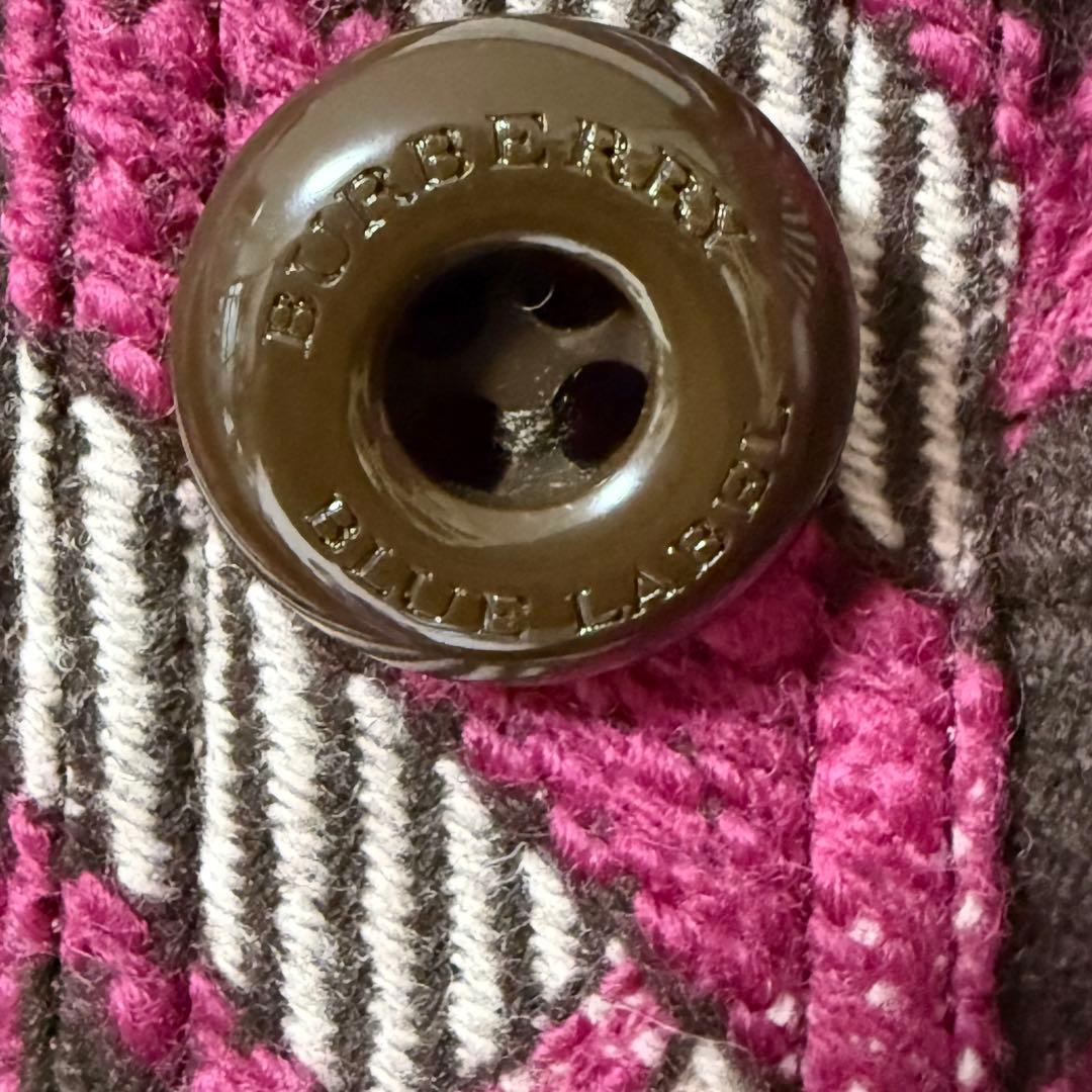 極美品　バーバリー ブルーレーベル ノバチェック ウール ワンピース 38 M