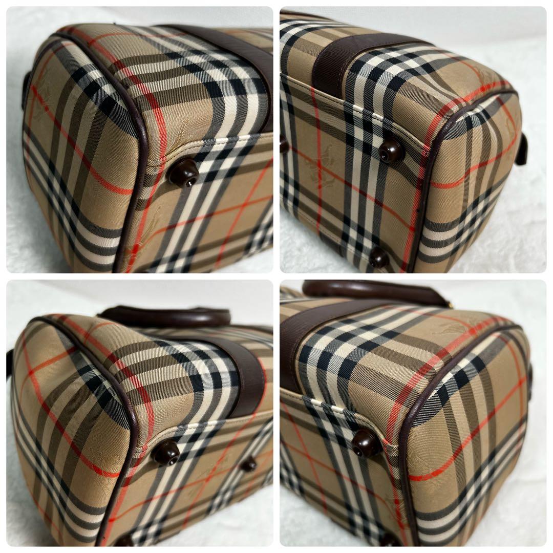 Vintage BURBERRY Boston bag ロゴプレート　チェック柄