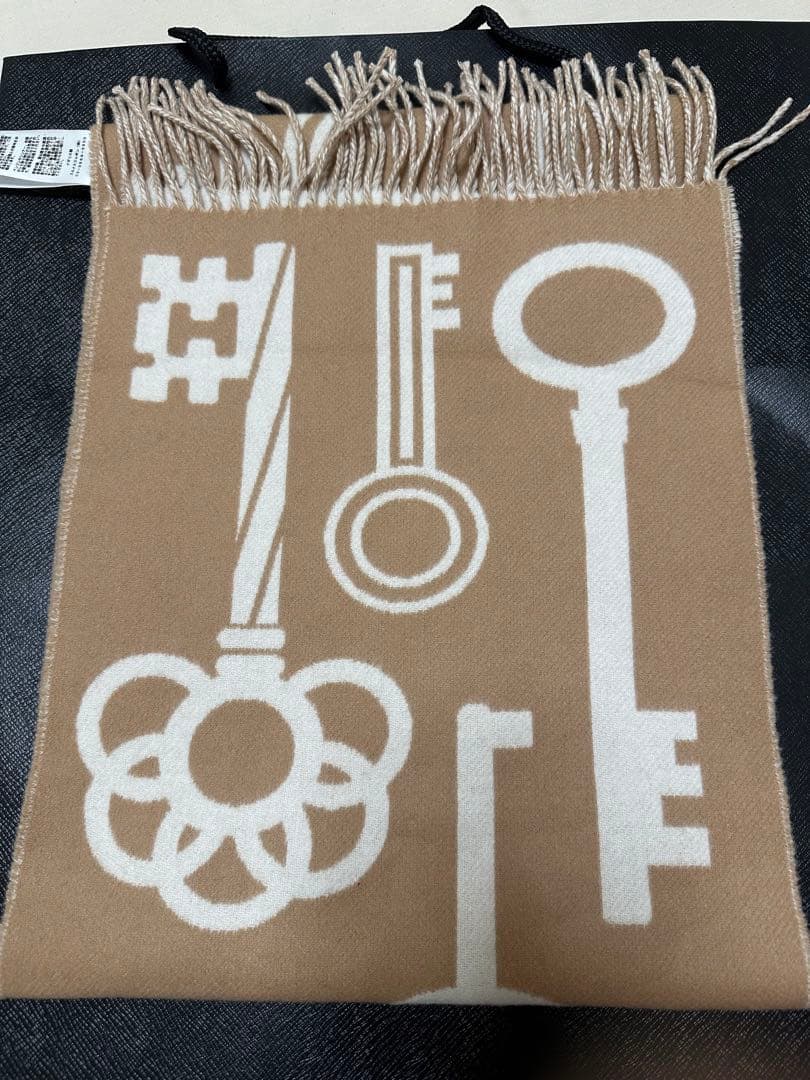 HERMES カシミヤマフラー カザックキーコレクション