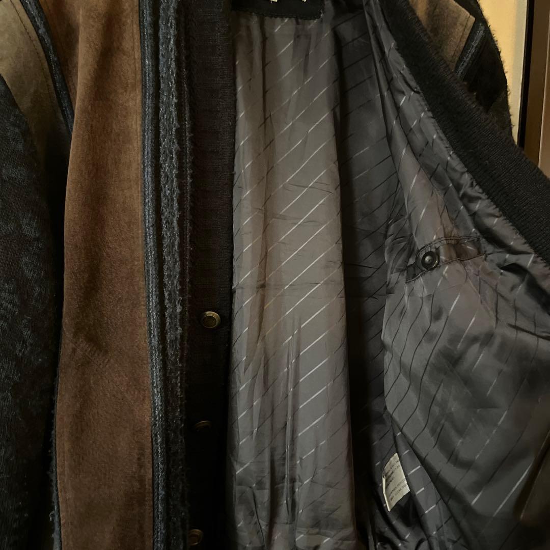ジャケット・アウター suede switching pattern knit cardigan