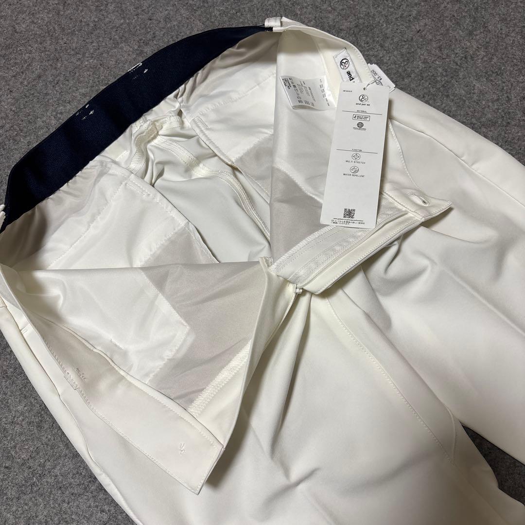 Lサイズ 新品 アンパスィ ストレッチ ゴルフパンツ 白 AMF5003E3F