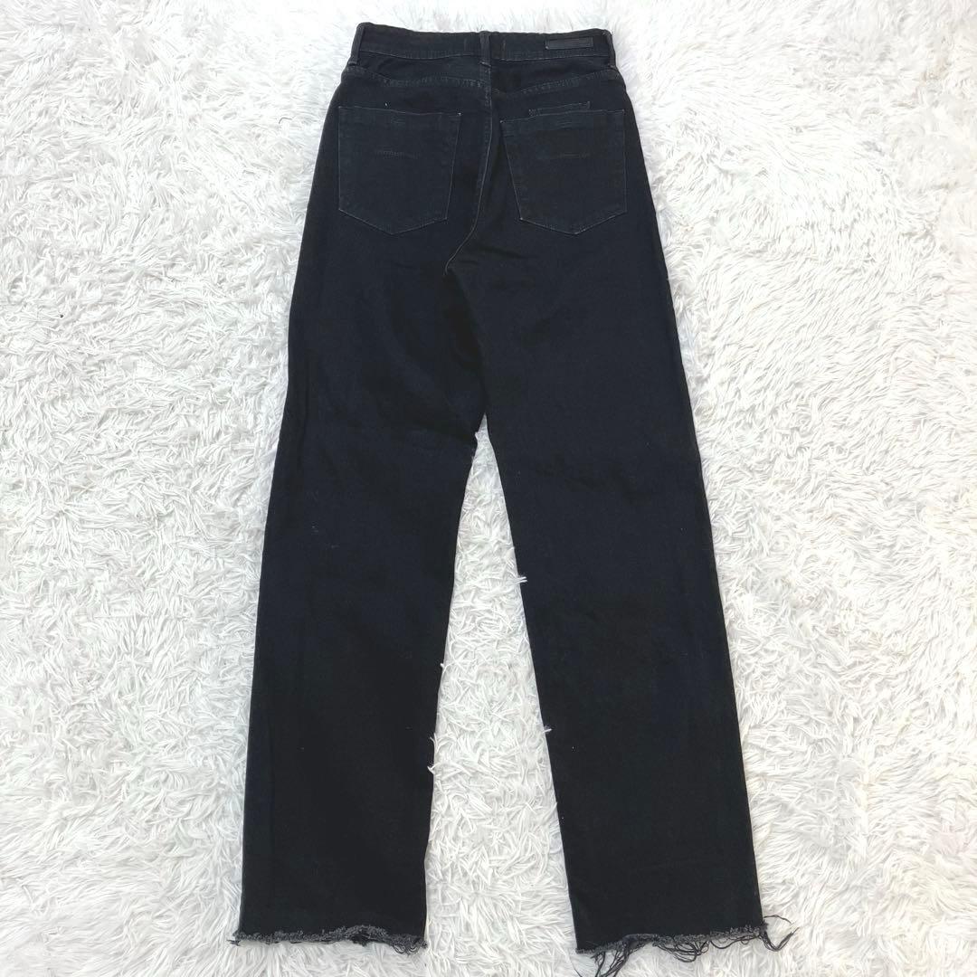YANUK ヤヌーク Lea レア デニムパンツ 23 ダメージ加工 ブラック