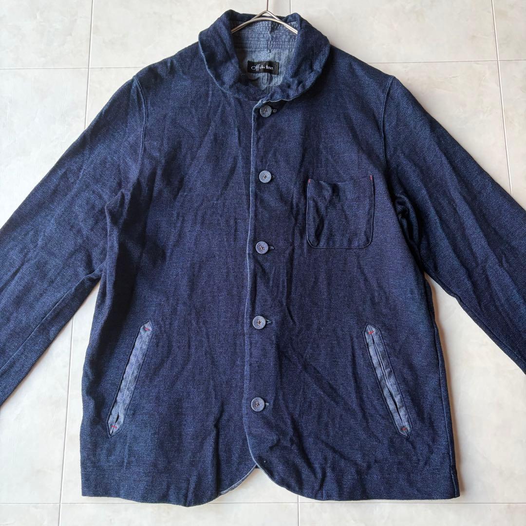 極美品✨日本製 Off du tee インディゴ ワークジャケット 丸襟 紺 M
