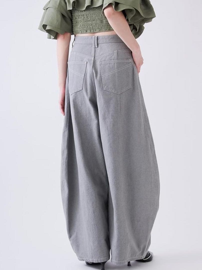 【新品未使用】SNIDEL♡カーブデニムワイドパンツ グレー1サイズ