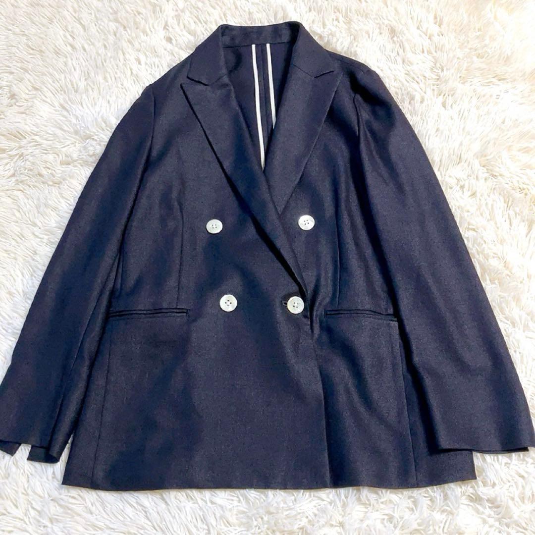 【超美品】グリーンレーベルリラクシング　ダブルブレストテーラード　36　貝ボタン
