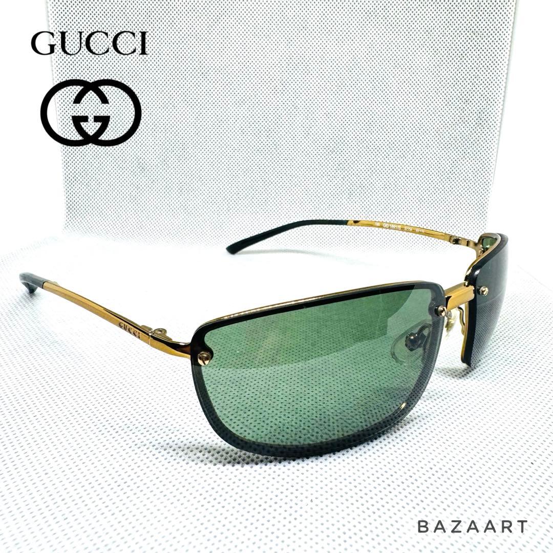 GUCCI グッチ サングラス GG1691 ゴールド メタル グリーン 美品