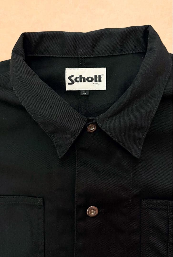 Schott TCカバーオール XL 黒 ワーク