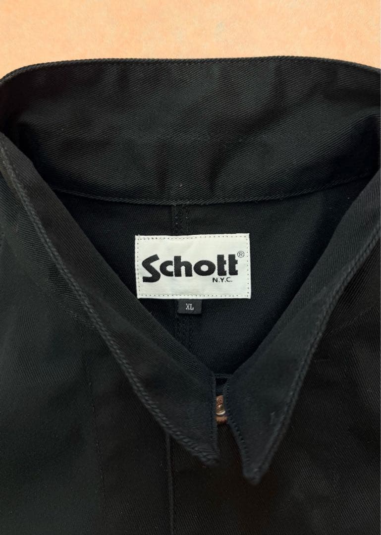 Schott TCカバーオール XL 黒 ワーク