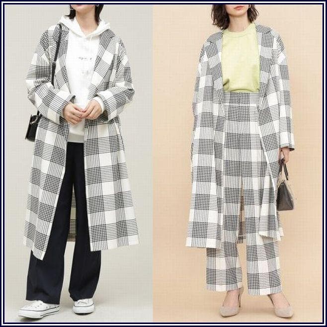 【34100円／薄手春コート】アダムエロペ×ALMODE社別注生地　コート